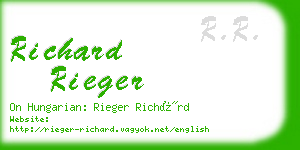 richard rieger business card
